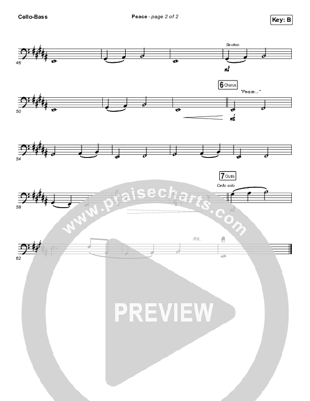 Peace Cello/Bass (Bethel Music / We The Kingdom)