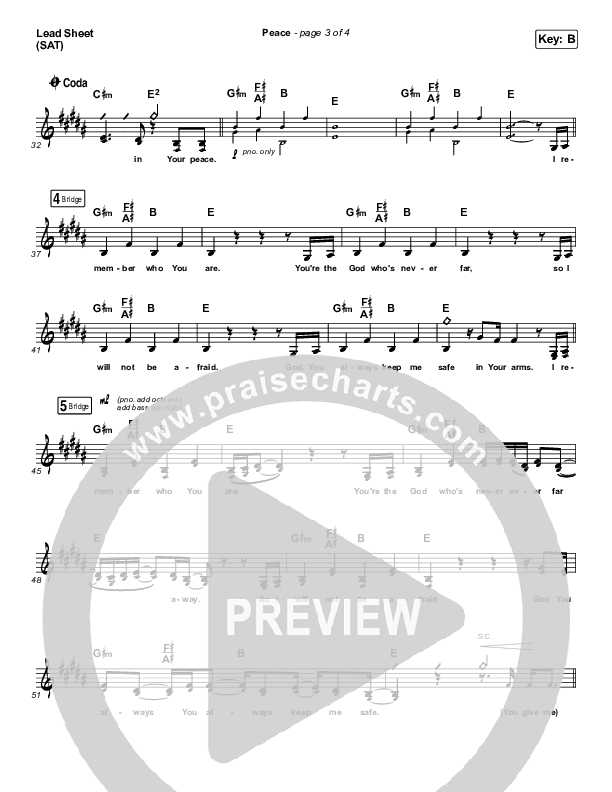 Peace Lead Sheet (SAT) (Bethel Music / We The Kingdom)