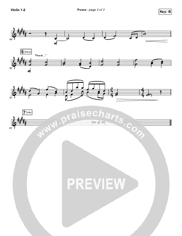 Peace Violin 1/2 (Bethel Music / We The Kingdom)