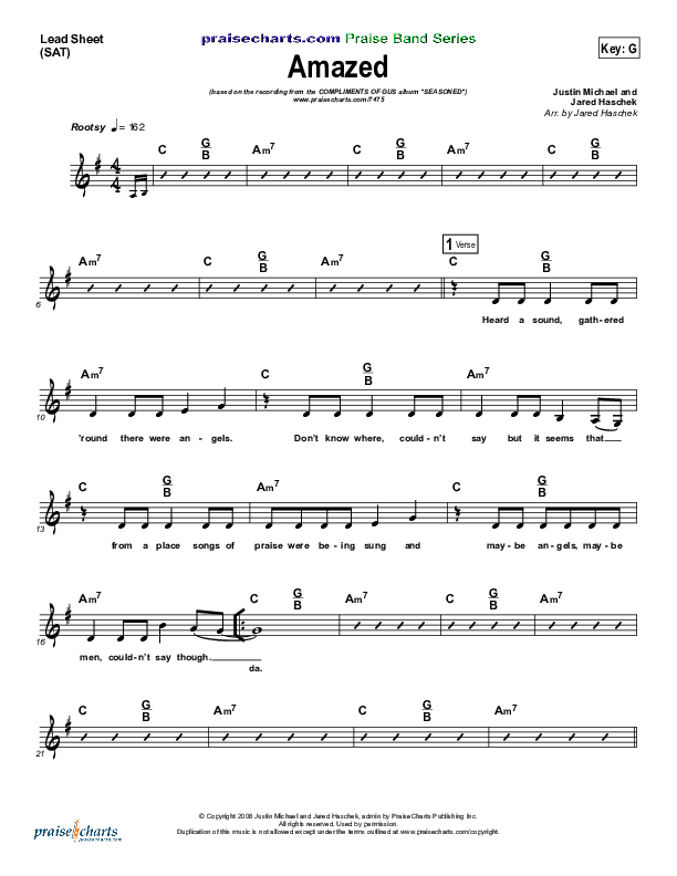 Amazed Lead Sheet (Compliments of Gus)