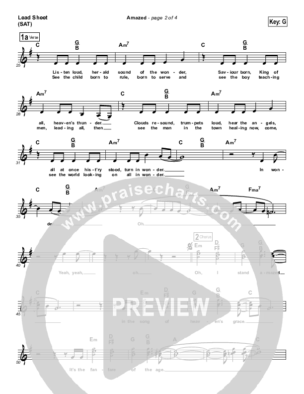 Amazed Lead Sheet (Compliments of Gus)