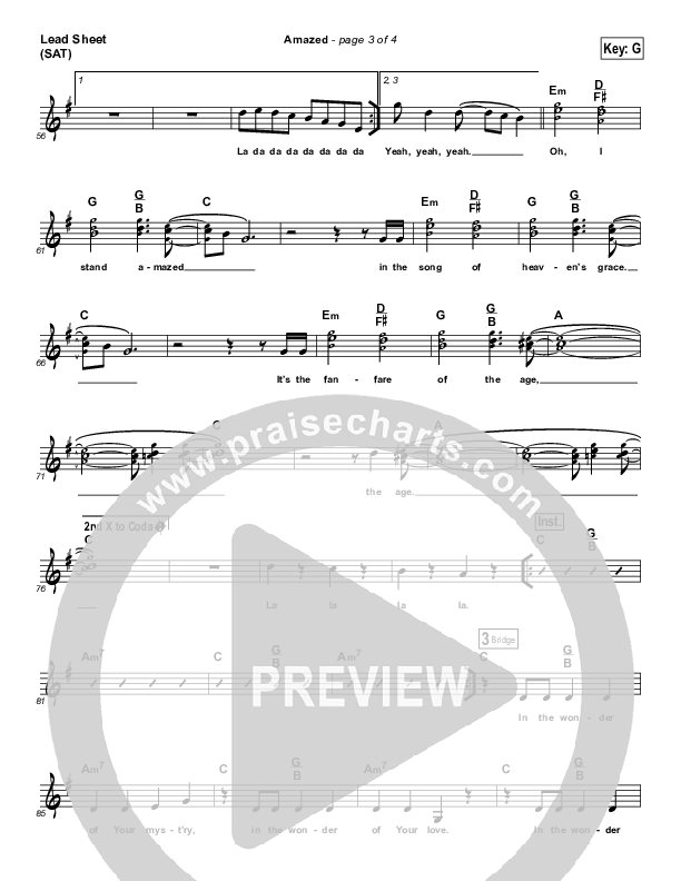 Amazed Lead Sheet (Compliments of Gus)