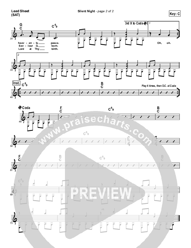 Silent Night Lead Sheet (Compliments of Gus)