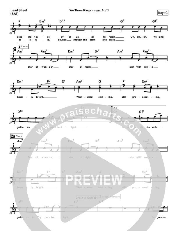 We Three Kings Lead Sheet (Compliments of Gus)