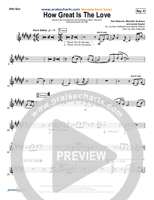 How Great Is The Love Alto Sax (Paul Baloche)