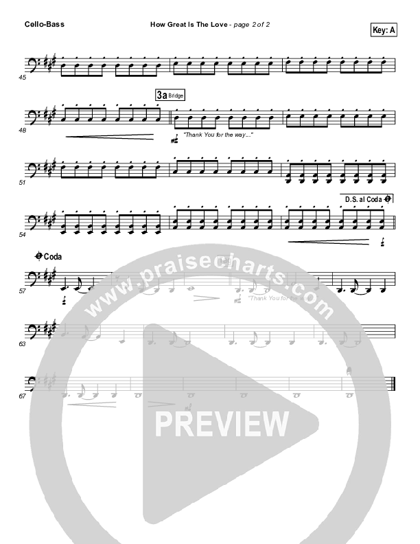 How Great Is The Love Cello/Bass (Paul Baloche)