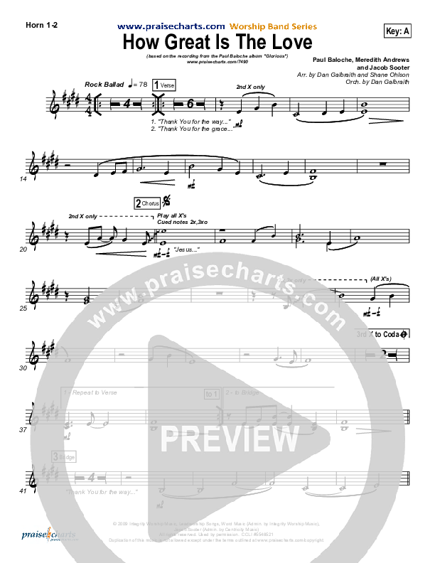 How Great Is The Love French Horn 1/2 (Paul Baloche)