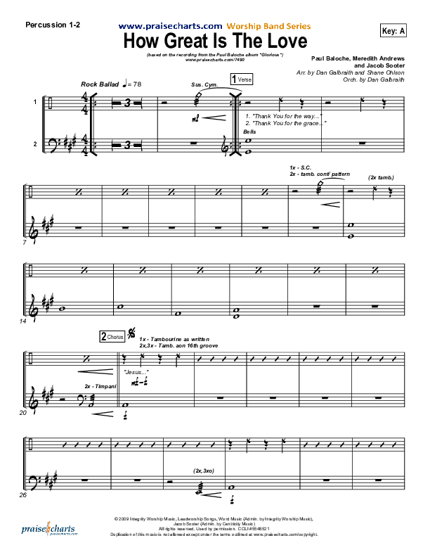 How Great Is The Love Percussion 1/2 (Paul Baloche)