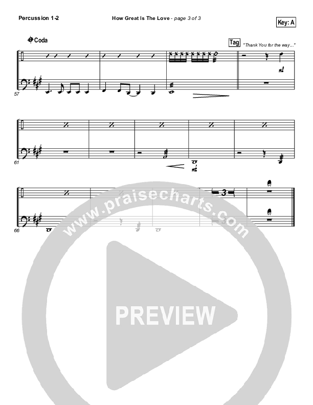 How Great Is The Love Percussion 1/2 (Paul Baloche)