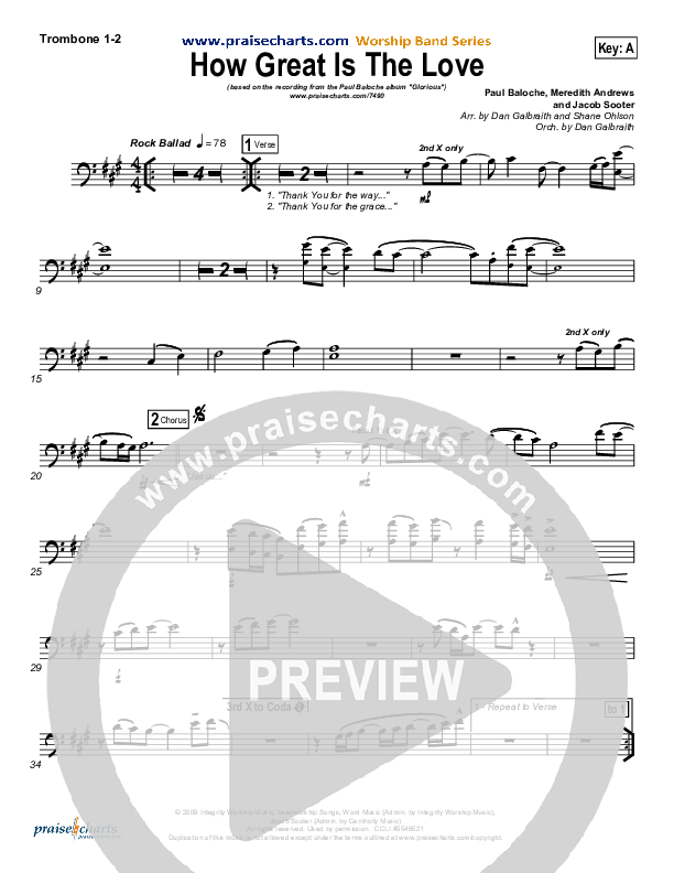 How Great Is The Love Trombone 1/2 (Paul Baloche)