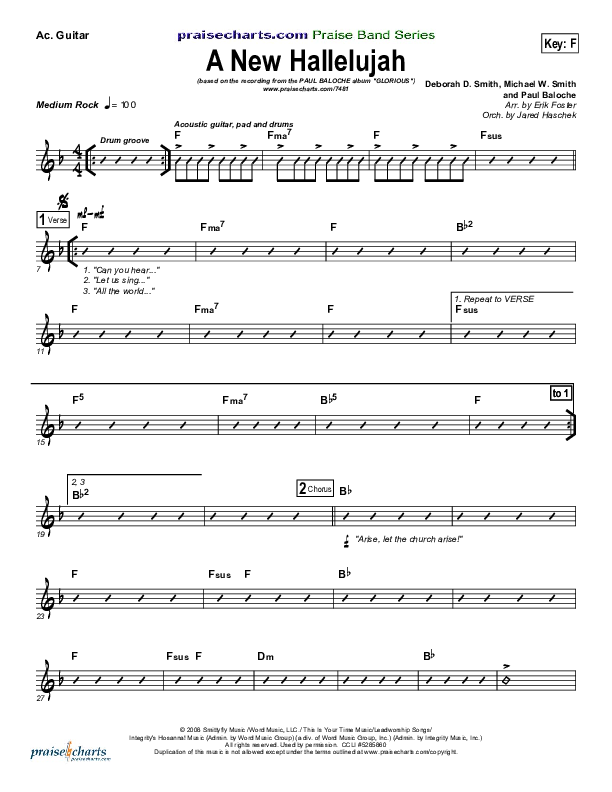 A New Hallelujah Acoustic Guitar (Paul Baloche)