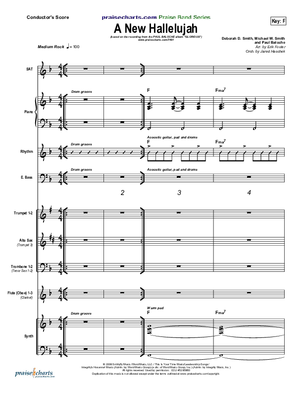 A New Hallelujah Conductor's Score (Paul Baloche)