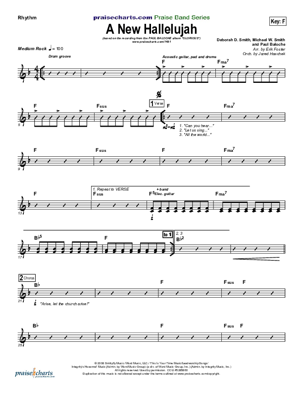 A New Hallelujah Rhythm Chart (Paul Baloche)