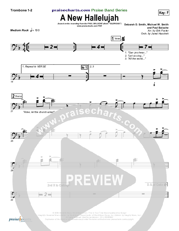 A New Hallelujah Trombone 1/2 (Paul Baloche)