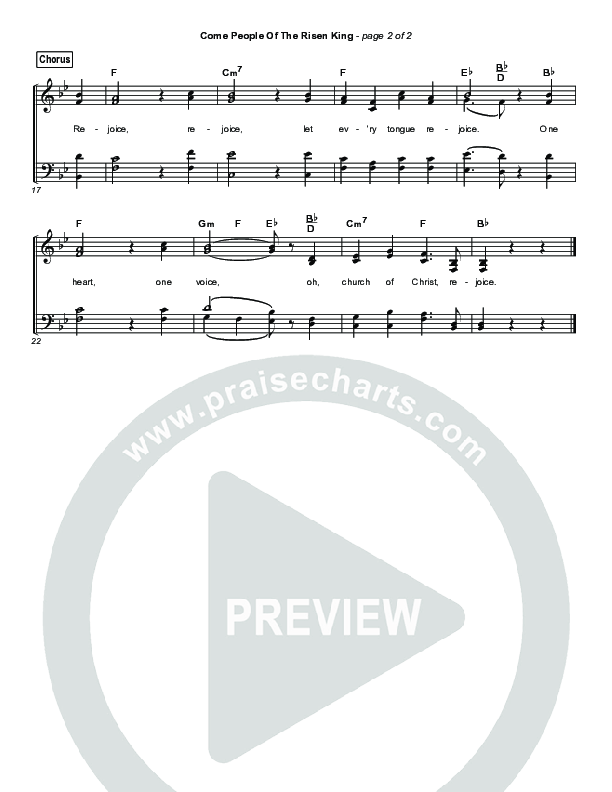 Come People Of The Risen King Hymn Sheet (Keith & Kristyn Getty)