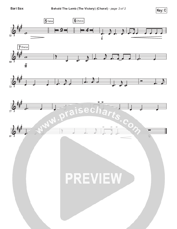 Behold The Lamb (Choral Anthem SATB) Bari Sax (Passion / Kristian Stanfill / Arr. Luke Gambill)