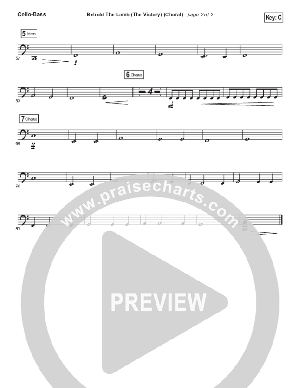 Behold The Lamb (Choral Anthem SATB) Cello/Bass (Passion / Kristian Stanfill / Arr. Luke Gambill)