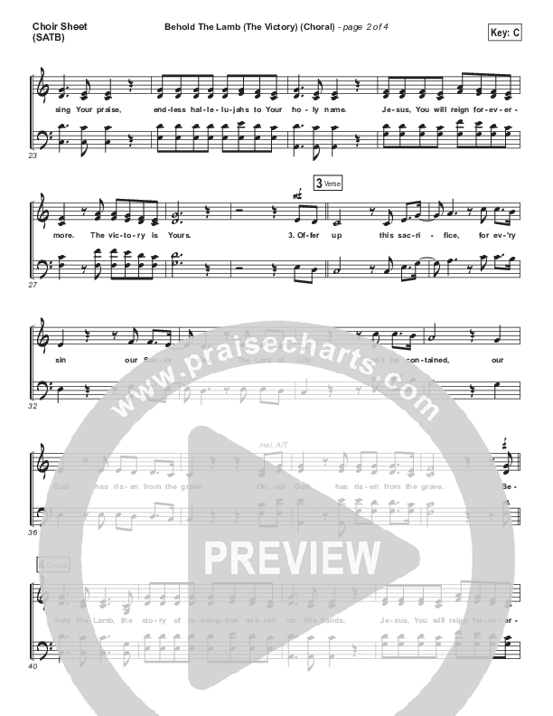 Behold The Lamb (Choral Anthem SATB) Choir Sheet (SATB) (Passion / Kristian Stanfill / Arr. Luke Gambill)