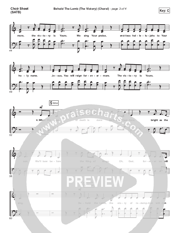 Behold The Lamb (Choral Anthem SATB) Choir Sheet (SATB) (Passion / Kristian Stanfill / Arr. Luke Gambill)