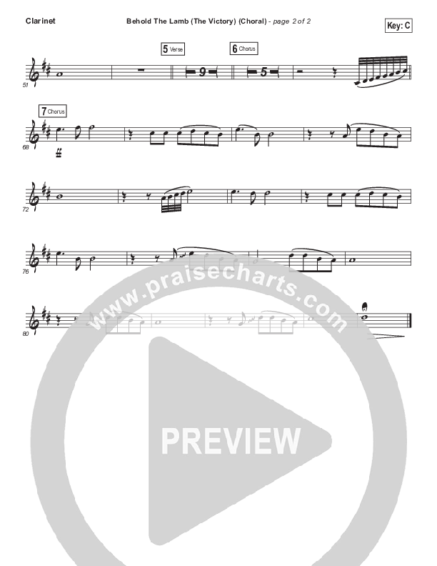 Behold The Lamb (Choral Anthem SATB) Clarinet (Passion / Kristian Stanfill / Arr. Luke Gambill)