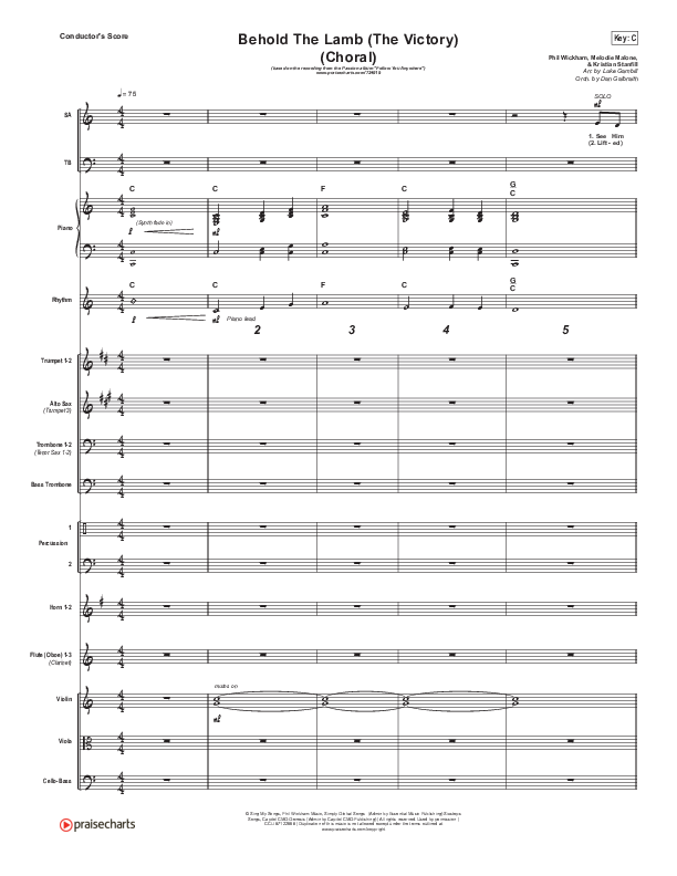 Behold The Lamb (Choral Anthem SATB) Orchestration (Passion / Kristian Stanfill / Arr. Luke Gambill)