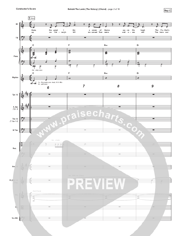 Behold The Lamb (Choral Anthem SATB) Conductor's Score (Passion / Kristian Stanfill / Arr. Luke Gambill)