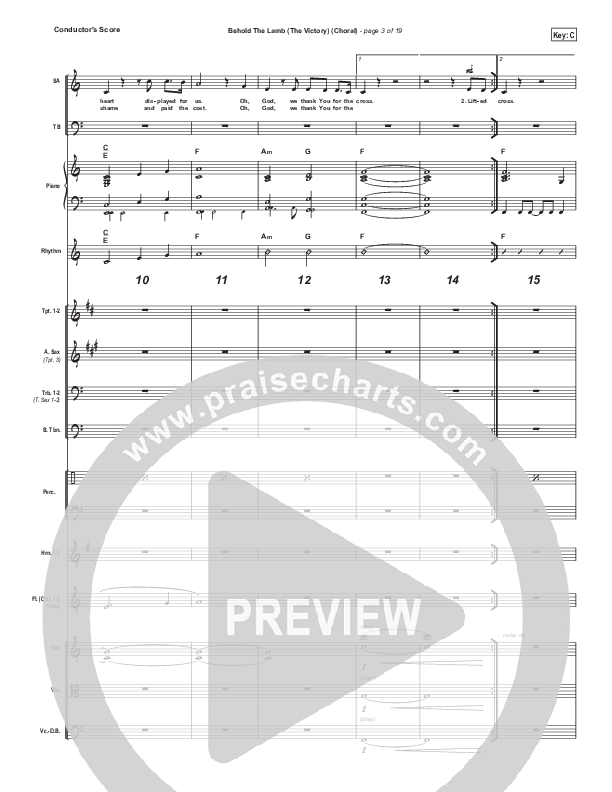Behold The Lamb (Choral Anthem SATB) Conductor's Score (Passion / Kristian Stanfill / Arr. Luke Gambill)