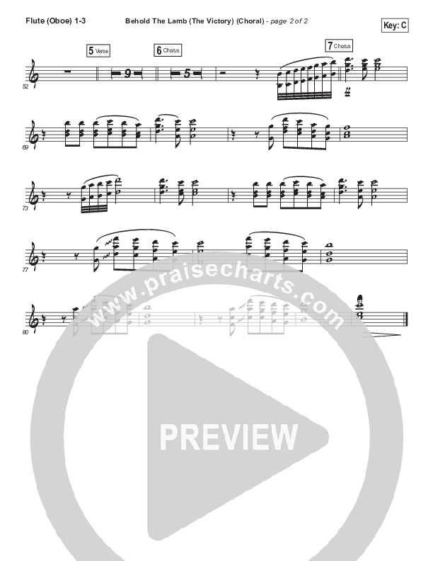 Behold The Lamb (Choral Anthem SATB) Flute/Oboe 1/2/3 (Passion / Kristian Stanfill / Arr. Luke Gambill)