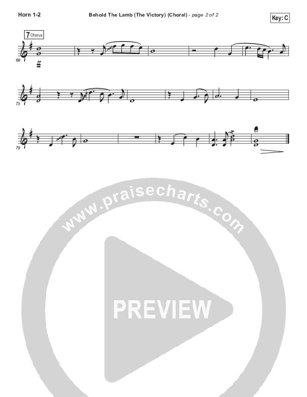 Behold The Lamb (Choral Anthem SATB) French Horn 1/2 (Passion / Kristian Stanfill / Arr. Luke Gambill)