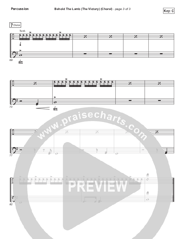 Behold The Lamb (Choral Anthem SATB) Percussion (Passion / Kristian Stanfill / Arr. Luke Gambill)
