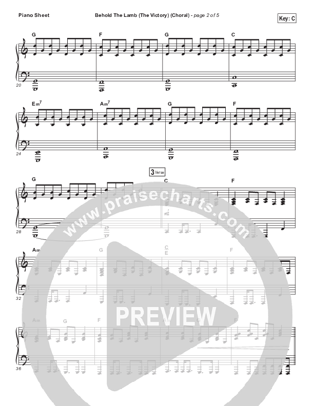 Behold The Lamb (Choral Anthem SATB) Piano Sheet (Passion / Kristian Stanfill / Arr. Luke Gambill)