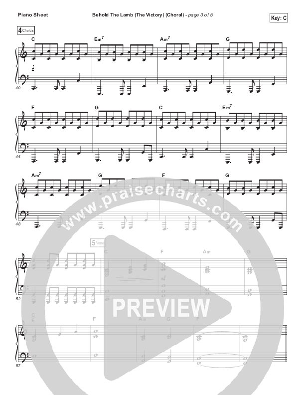 Behold The Lamb (Choral Anthem SATB) Piano Sheet (Passion / Kristian Stanfill / Arr. Luke Gambill)