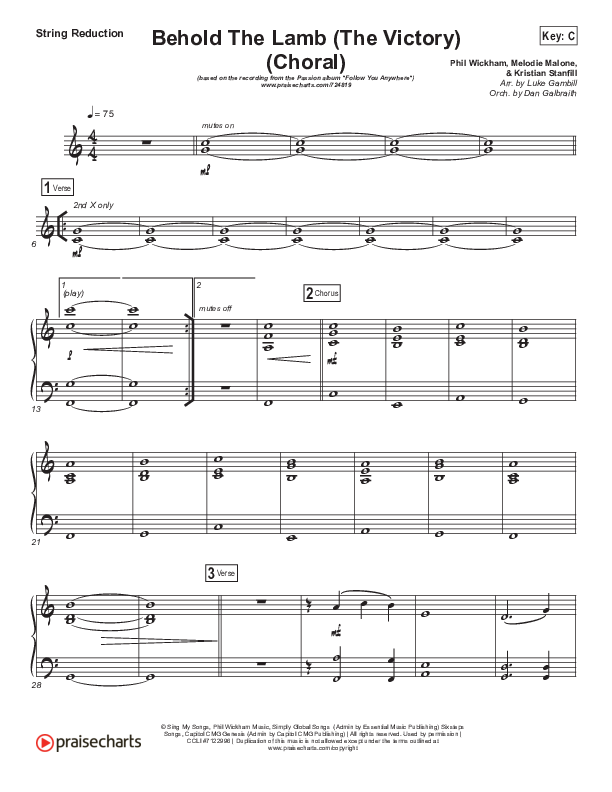 Behold The Lamb (Choral Anthem SATB) Synth Strings (Passion / Kristian Stanfill / Arr. Luke Gambill)