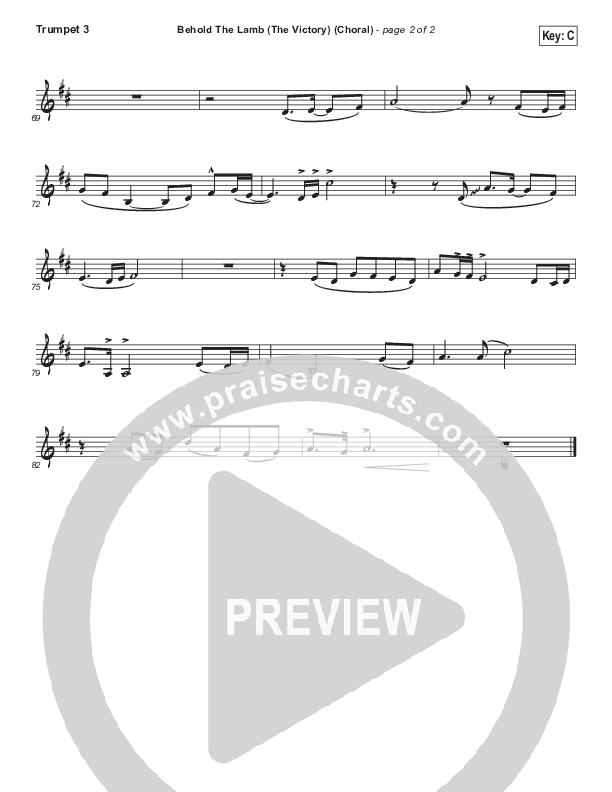 Behold The Lamb (Choral Anthem SATB) Trumpet 3 (Passion / Kristian Stanfill / Arr. Luke Gambill)