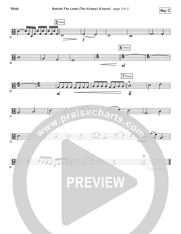 Behold The Lamb (Choral Anthem SATB) Viola (Passion / Kristian Stanfill / Arr. Luke Gambill)