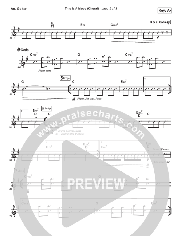 This Is A Move (Choral Anthem SATB) Acoustic Guitar (Tasha Cobbs Leonard / Arr. Luke Gambill)