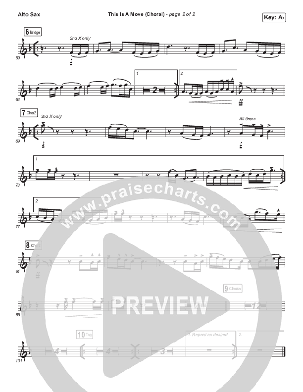 This Is A Move (Choral Anthem SATB) Alto Sax (Tasha Cobbs Leonard / Arr. Luke Gambill)