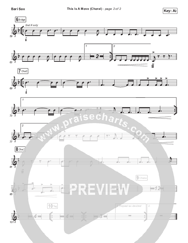 This Is A Move (Choral Anthem SATB) Bari Sax (Tasha Cobbs Leonard / Arr. Luke Gambill)