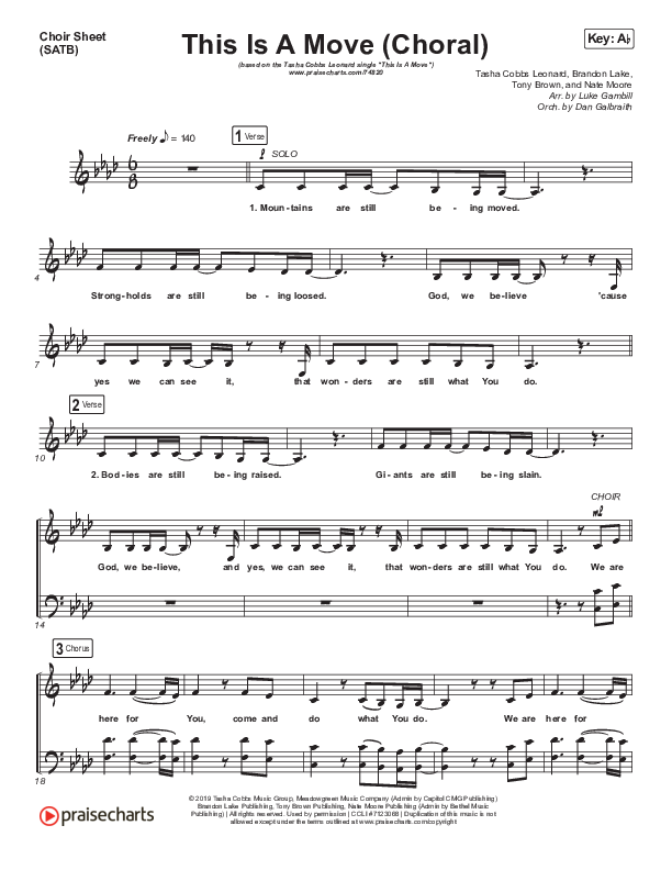 This Is A Move (Choral Anthem SATB) Choir Vocals (SATB) (Tasha Cobbs Leonard / Arr. Luke Gambill)