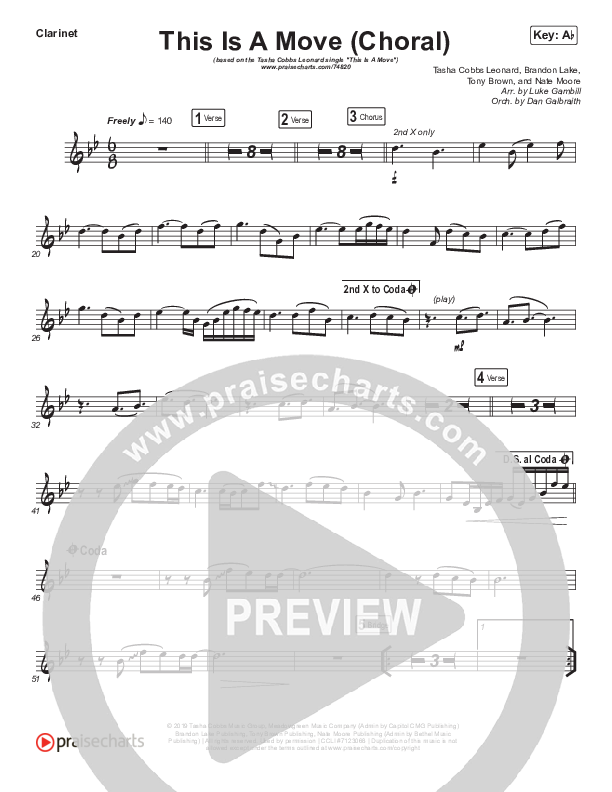 This Is A Move (Choral Anthem SATB) Clarinet (Tasha Cobbs Leonard / Arr. Luke Gambill)
