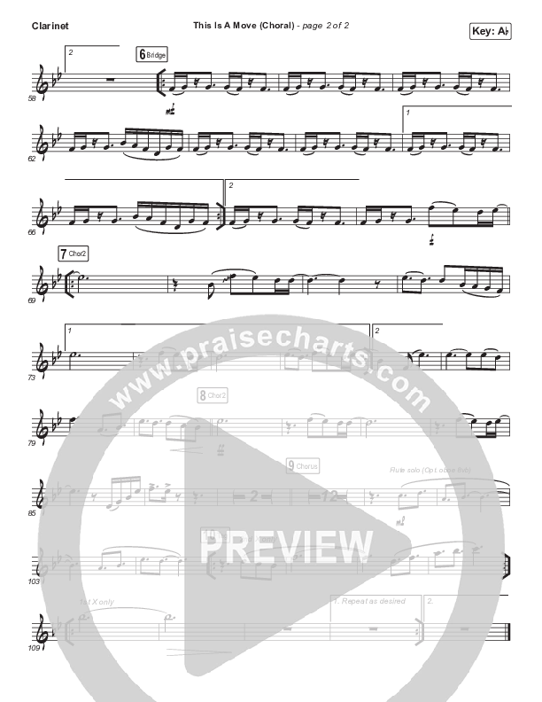 This Is A Move (Choral Anthem SATB) Clarinet (Tasha Cobbs Leonard / Arr. Luke Gambill)