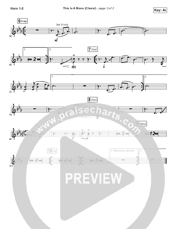 This Is A Move (Choral Anthem SATB) French Horn 1/2 (Tasha Cobbs Leonard / Arr. Luke Gambill)