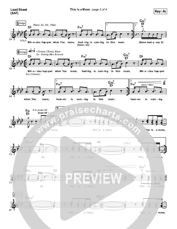 This Is A Move (Choral Anthem SATB) Lead Sheet (SAT) (Tasha Cobbs Leonard / Arr. Luke Gambill)