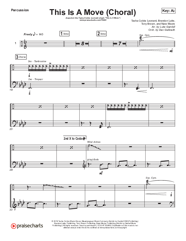 This Is A Move (Choral Anthem SATB) Percussion (Tasha Cobbs Leonard / Arr. Luke Gambill)