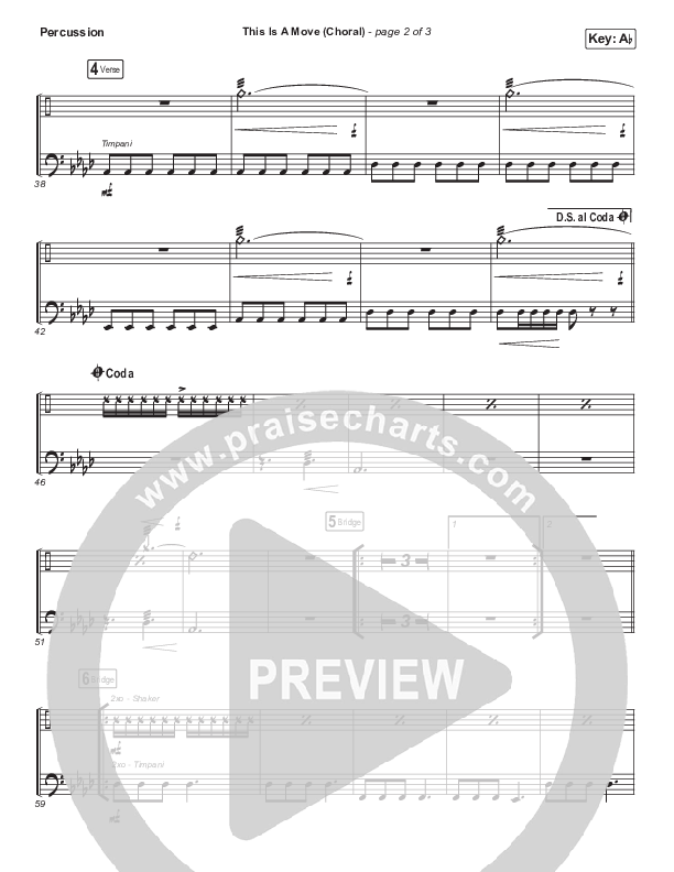 This Is A Move (Choral Anthem SATB) Percussion (Tasha Cobbs Leonard / Arr. Luke Gambill)