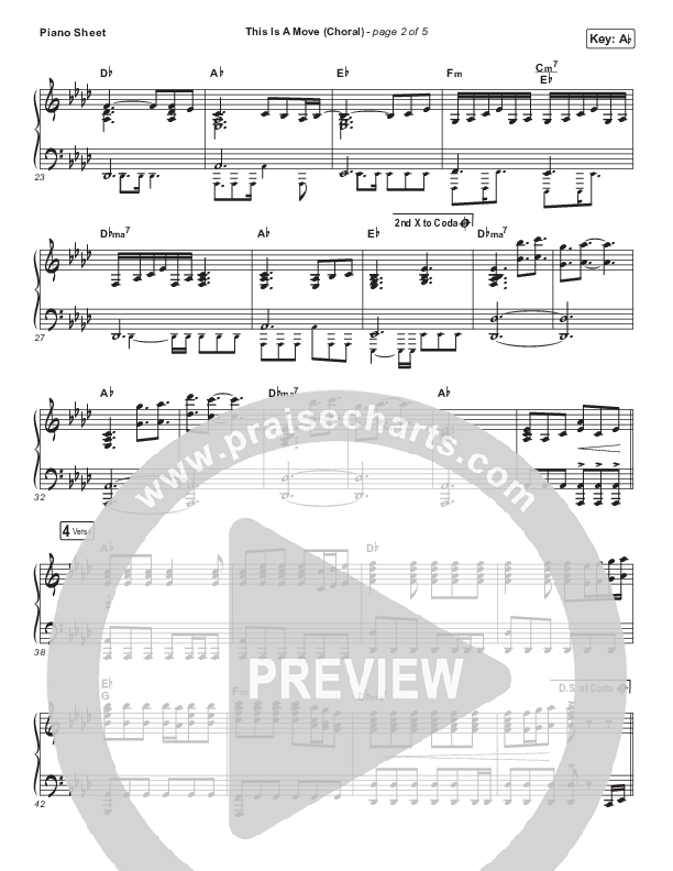 This Is A Move (Choral Anthem SATB) Piano Sheet (Tasha Cobbs Leonard / Arr. Luke Gambill)