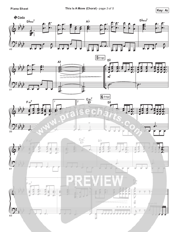 This Is A Move (Choral Anthem SATB) Piano Sheet (Tasha Cobbs Leonard / Arr. Luke Gambill)