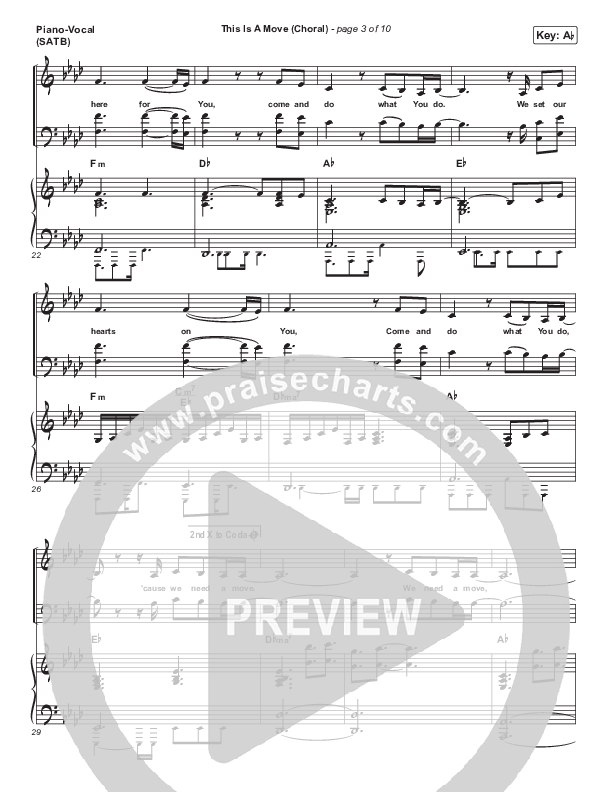 This Is A Move (Choral Anthem SATB) Piano/Vocal (SATB) (Tasha Cobbs Leonard / Arr. Luke Gambill)