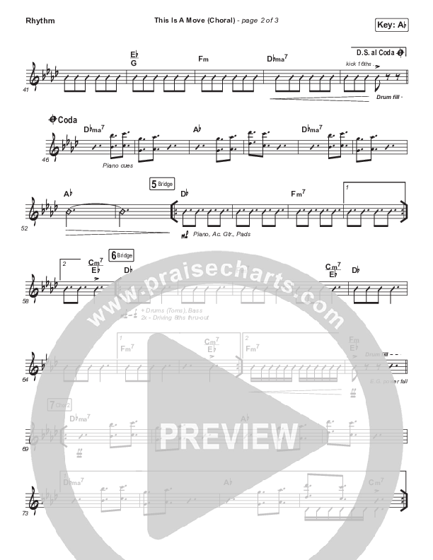 This Is A Move (Choral Anthem SATB) Rhythm Chart (Tasha Cobbs Leonard / Arr. Luke Gambill)