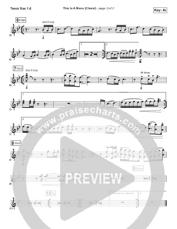 This Is A Move (Choral Anthem SATB) Tenor Sax 1/2 (Tasha Cobbs Leonard / Arr. Luke Gambill)